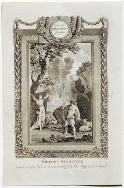 Gideon's Sacrifice consumed by Fire on being touched by the Staff of the Angel